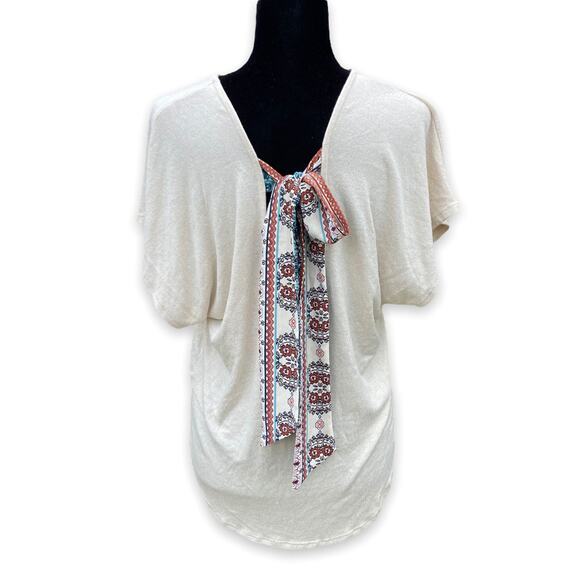 Alya Francesca's Collections Womens Top Size M Taupe Scarf Back Twist Front NEW - Picture 3 of 6